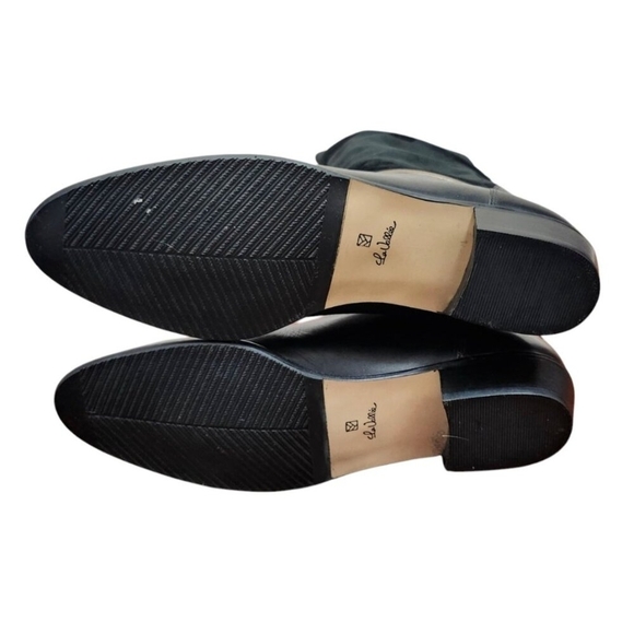 La Vallee Vintage Boots Size 11 Black Leather Pull On New Condition - Picture 13 of 15